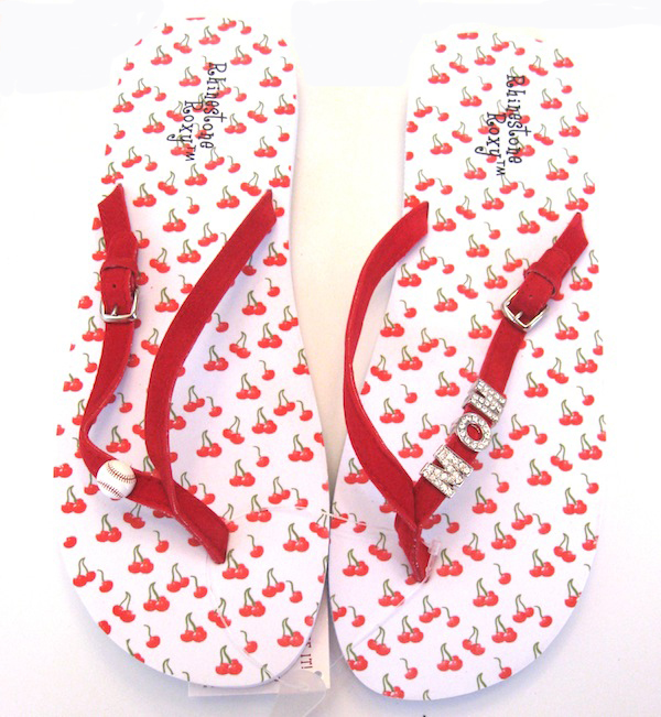 Personalized Flip Flops Cherries Moms, Mother's Day, Prom, Sororities, Teacher Gifts, Great Gift Idea, Teens-Personalized Flip Flops Red Cherries