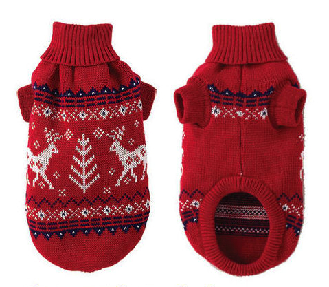 Caribou Dog Sweater Dark Red or Green-Caribou Dog Sweater red green zack & zoey