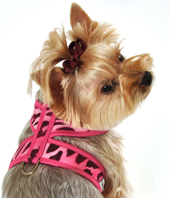Designer Soft Dog Harness Pink Animal Print....Plain or Personalized-Soft dog harness wrap style harness pink animal cheetah print personalized designer dog harness