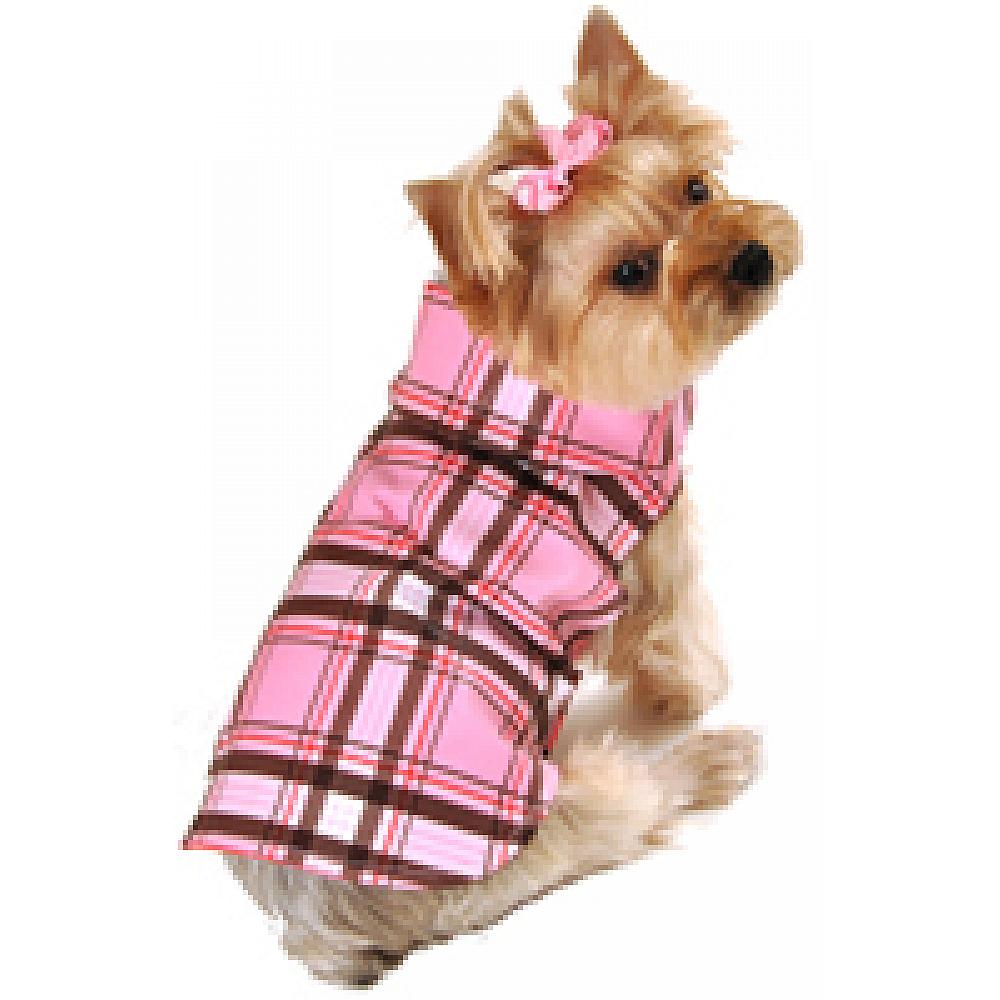 Pink plaid dog sales coat