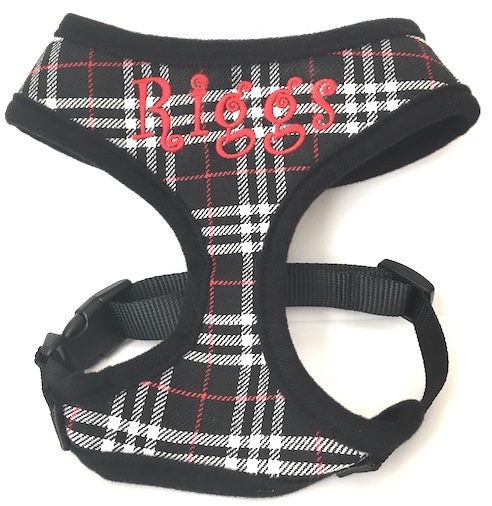 BlackPlaidRiggsCurlzHarness