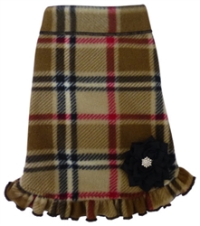 StretchFleece Pullover Camel Plaid