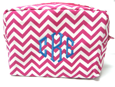 Chevron Travel Cosmetic Bag Monogrammed