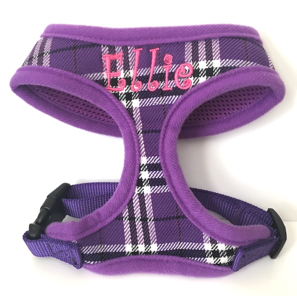 PurplePlaidEllieCurlzHarness