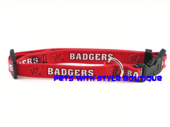 Wisconsin Badgers dog collar