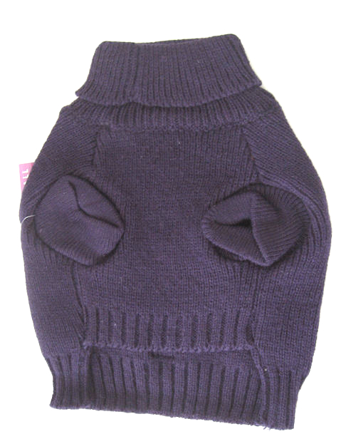 Classic knit dog sweater plum underside