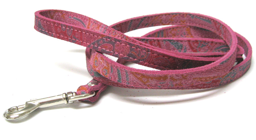 Paisley Suede Leather Leash
