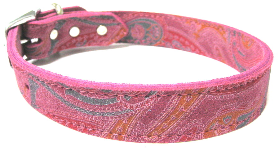 Paisley Suede Leather collar back