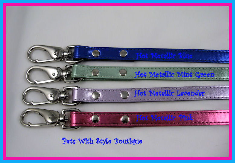 Personalized collar metallic leashes