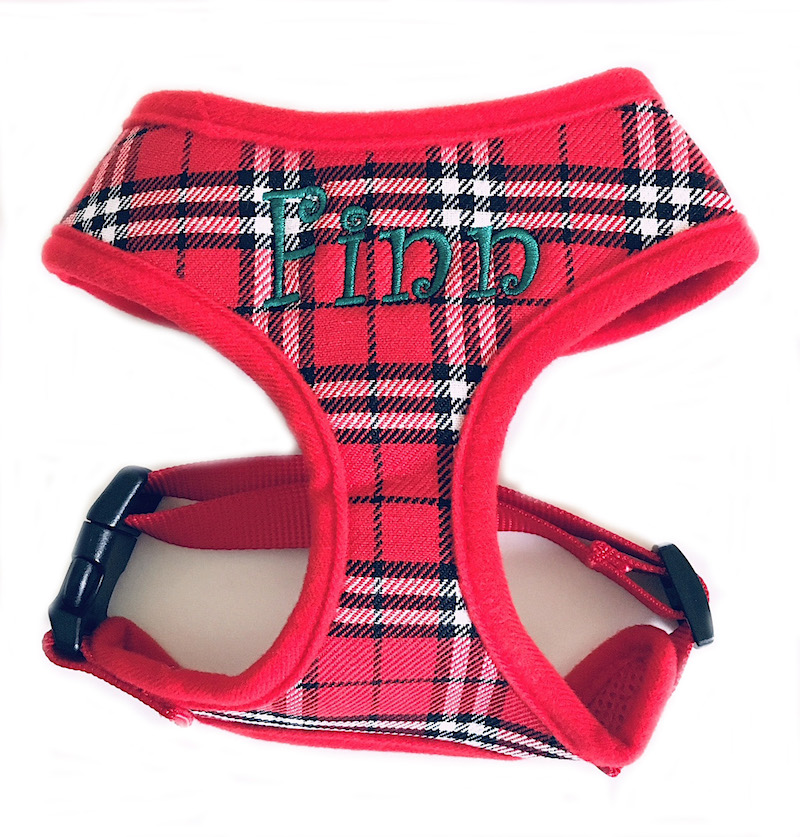 RedPlaidHarnessFinn