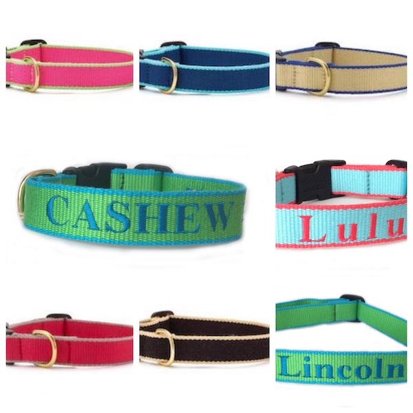 #1 Best Seller Personalized Bamboo Dog Collar Custom Embroidered- More Colors, Plain or Personalized