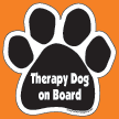 Therapy dog on board paw magnet