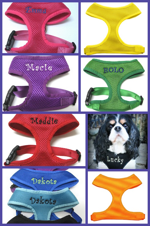 Custom Personalized Embroidered Dog Harness, Embroidered pet