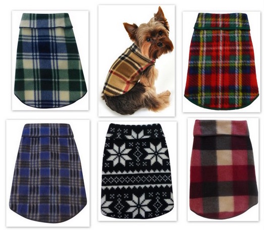 Stretch Fleece Pet/Dog Coat Pullover Unisex -  Plain or Personalized. XS - L Dogs up to  30 lbs