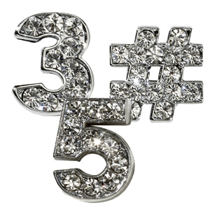 10mm Rhinestone Slider Numbers and Number Sign